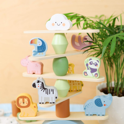 Balanční hra Zvířata Pastel