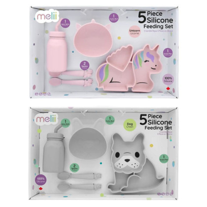 Dětská silikonová jídelní sada 5 dílná Melii
