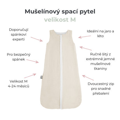 Letní a jarní lehký mušelínový spací pytel Sleepee Nature