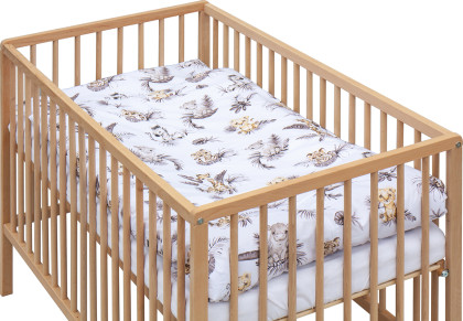 Dětská postýlka s kompletní výbavou přírodní 120 x 60 cm Afrika béžová Scarlett 