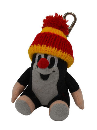 Krtek 9 cm sedící s karabinkou a kulichem