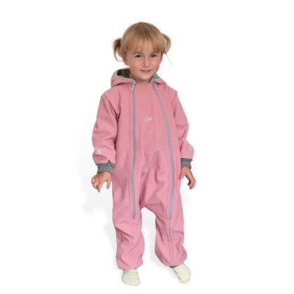 Rostoucí softshellová kombinéza s fleecem Shell pink Esito