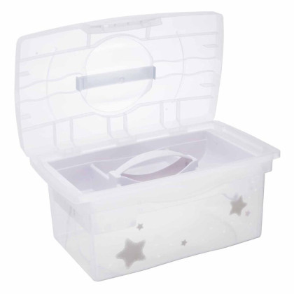 Cestovní box s přihrádkou na hračky, léky, kosmetiku