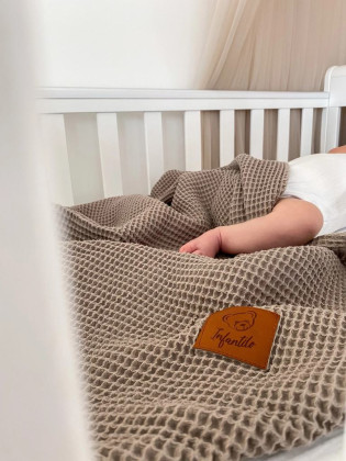 Waflová letní sada polštářku s přikrývkou Béžová Infantilo