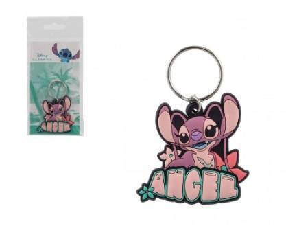 Přívěsek na klíče Lilo & Stitch gumový 5 cm s nápisem Angel