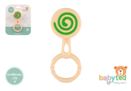 Chrastíček lízátko silikon 13 x 5 cm Babyted 