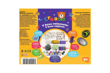 Malování na kameny/oblázky svítící ve tmě s barvami a štětci Created