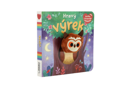 Hravý výrek knížka s prstovým maňáskem 12,5 x 12,5 cm