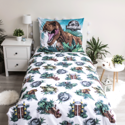 Povlečení Jurský svět "Roar" svítící 140 x 200, 70 x 90 cm Jerry Fabrics