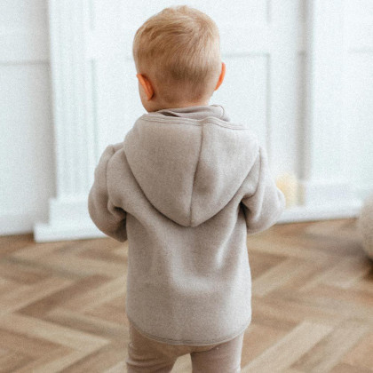 Merino dětská fleecová bunda béžová Eevi