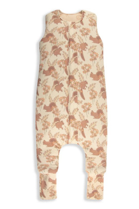 Celoroční spací pytel s nohavicemi Vintage Animals Sleepee Almond/Cream