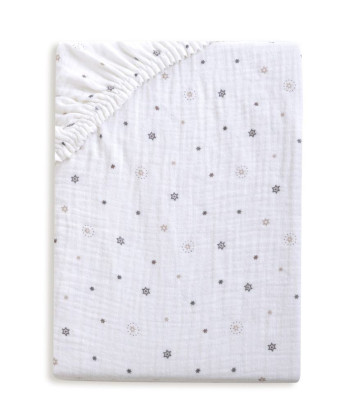 Mušelínové prostěradlo Design s gumou 60 x 120 cm BabyMatex