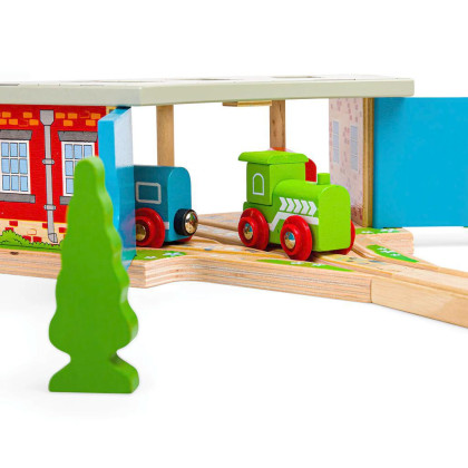Trojité depo s vraty Bigjigs Rail