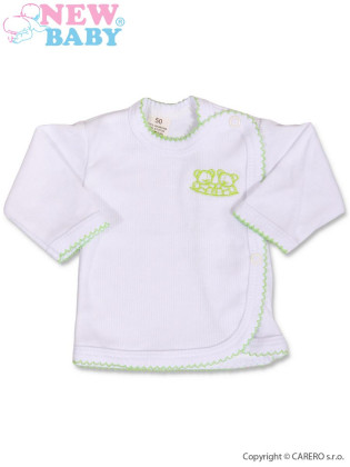 Kojenecká košilka New Baby Classic se zeleným lemem a výšivkou vel. 56