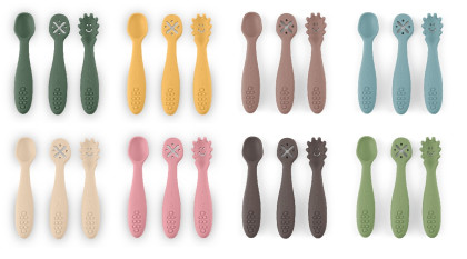 Set 3 ks silikonových tréninkových lžiček Take&Match 6 m+ Petite & Mars