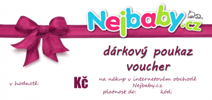 Tištěný dárkový poukaz na nákup v našem eshopu Nejbaby.cz