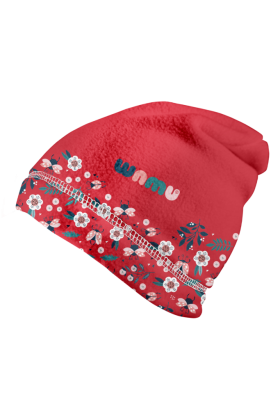 Fleecová čepice dětská Berušky červená