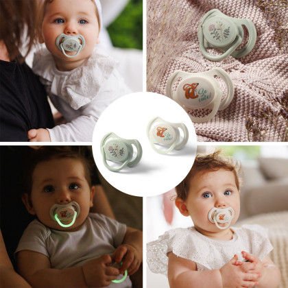 Dudlíky silikonové symetrické 6 - 18 m, 2 ks BabyOno