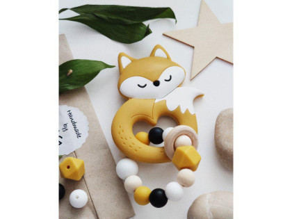 Kousátko do ručky silikonové Hryzátko lišák