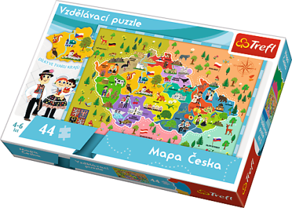 Puzzle 44 dílků Vzdělávácí Mapa Česka