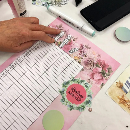 Diářová razítka Stampo Bullet Journal 67 ks - Rodinný kalendář Aladine