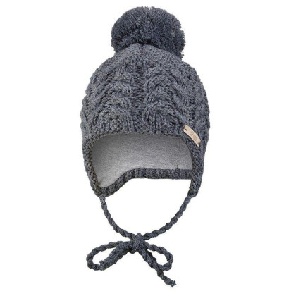 Čepice pletená zavazovací copánky Outlast ® - tm.šedá
