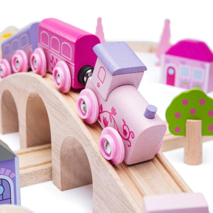 Dřevěná velká vláčkodráha princezny Bigjigs Rail