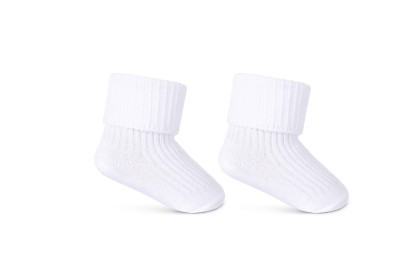 Kojenecké ponožky ohrnovací bílé Be Snazzy