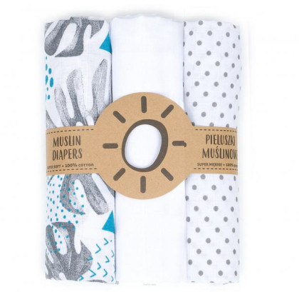 Mušelínové plenky 3 ks + žínka Mamo Tato