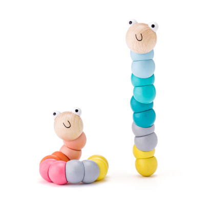 Červ/housenka kloubový dřevo 16 cm