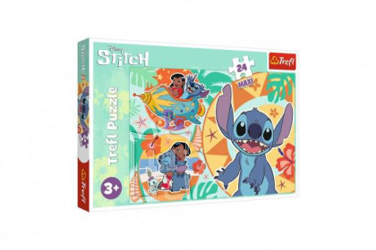 Puzzle Lilo&Stitche Maxi 24 dílků Šťastný den 60 x 40 cm
