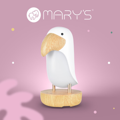 LED noční lampička a Bluetooth reproduktor 2v1 - tukan, bílá Mary's