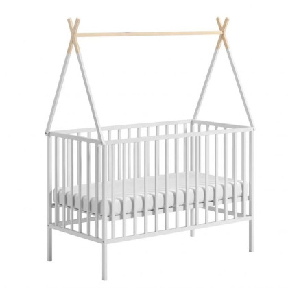 Dětská buková postýlka 120x60 cm bílá Teepee 