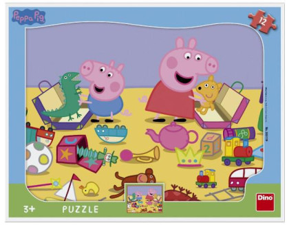 Puzzle deskové Prasátko Peppa/Peppa Pig si hraje 12 dílků