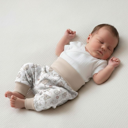 Kojenecké kalhoty - buggy mušelín Kočka Baby Service