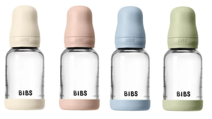 Antikoliková skleněná láhev se silikonovým dudlíkem 120 ml BIBS