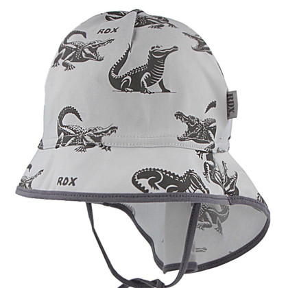 Letní klobouk vázací s plachetkou krokodýli šedá