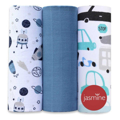 Mušelínové pleny 60x80 Boy 3 ks