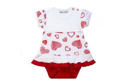Bavlněné body - šatičky kr. rukáv Srdce Baby Service