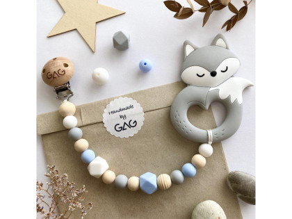 Kousátko na klipu silikonové Hryzátko lišák