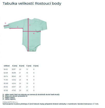 Rostoucí bodyčko pro miminka s krátkým rukávem Unicorn bílé Esito