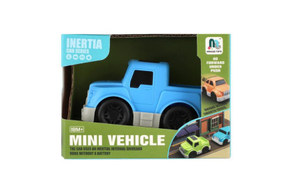 Auto mini plast 9cm na setrvačník 4 druhy v krabíčce 12x9x8cm