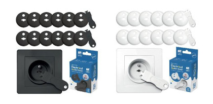 Ochranné kryty na elektrické zásuvky set 12 ks + 2x klíče Sipo