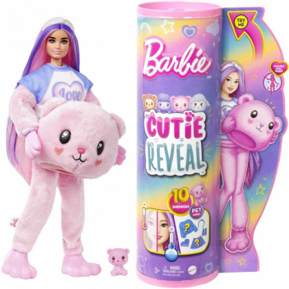 Barbie Cutie Reveal Barbie pastelová edice - medvěd
