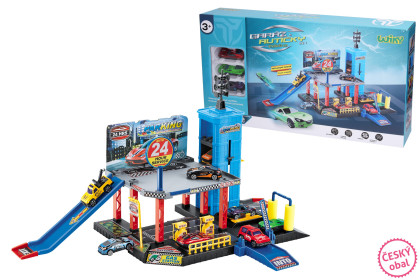 Garáž s výtahem a čerpací stanicí 57x35x33 cm 