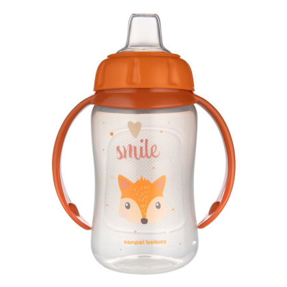 Hrneček tréninkový Cute Animals se silikonovým pítkem 320 ml Canpol babies
