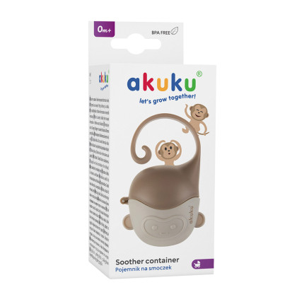 Krabička na dudlík opička hnědá Akuku