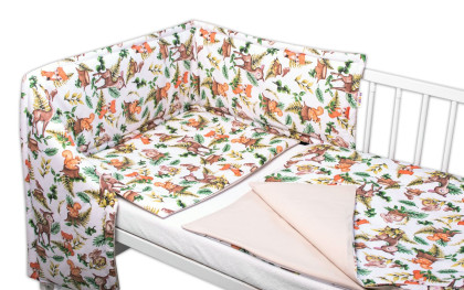 3-dílná sada Mantinel s povlečením Baby Friends bílé/béžové 135x100 cm Baby Nellys