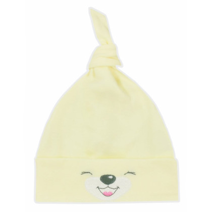 Bavlněná kojenecká čepička Bobas Fashion Lucky žlutá