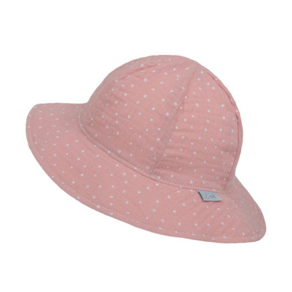 Dívčí klobouk mušelín Cameo pink dot Esito